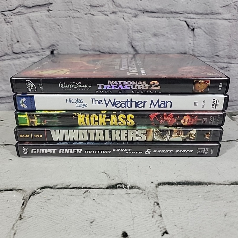 Nicolas Cage Movies DVD Lot Of 5 Kick-Ass Windtalkers Ghost Rider Weather Man
